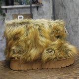A New Day Womens Terra Boots Faux Fur Fuzzy 94715799 Brown 11M