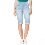 DG2 by Diane Gilman Classic Stretch Pull-On Bermuda Short Chambray Blue PL