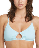 Volcom Juniors Pucker Up Cross-Back Halter Bikini Top O1012510 Cloud Blue S