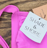 Shade & Shore Womens Ribbed Triangle Bikini Top 94443819 Purple M