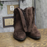 Universal Thread Womens Patsy Tall Fringe Western Boots Chocolate Brown 9.5M