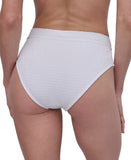 DKNY Womens High Waist Bikini Bottom Swim DIMBS303 Soft White Texture M
