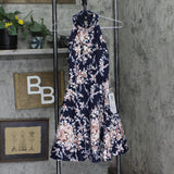 B. Darlin Womens Printed Mini Fit & Flare Dress I56FJ478 Navy Blue 1/2