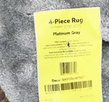 Garland Rug Nylon Washable Bath Mat Rug Set Platinum Gray 4 Piece Set