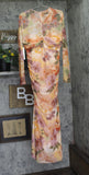 Aqua Womens Mesh Long Sleeve Maxi Dress DC10869BBL Coral Orange Multi 2XL