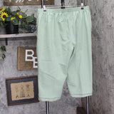 Alfred Dunner Capri Crochet Leg Accent Pull On Pants Green 16W