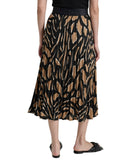 DKNY Womens Pull-On Printed Midi Skirt P43GVOKI Abstract Geo Truffle XL