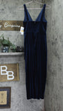 1. State Womens Velvet Midi V Neck Rear Slit Dress DS93017245AM Navy Blue S