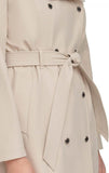 Calvin Klein Women's Trench Coat Belted Jacket Detachable Hood Tan Brown M