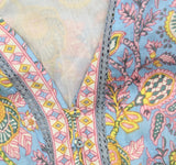 Bell Womens Silk Blend Annabelle Maxi Dress BELLSP25-1 Blue / Yellow Print M