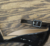 Sun + Stone Reemaa Block-Heel Platform Sandals Open Toe Black Patent 9W