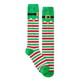 Wondershop Elf Christmas Feather Yarn Cuff Knee High Socks Green / Red Multi