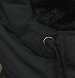 Universal Thread Full-Zip Snap Hooded Parka Jacket with Drawstring Black L