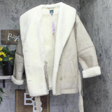 Wild Fable Shawl Collar Faux Shearling Belted Coat 94658648 Tan Brown L