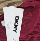 DKNY Textured Ruched Superfine Texture Top P52SAW83 Beet Red L