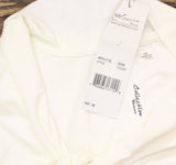 Ny Collection Short Sleeve Knit Top with Chiffon Shoulders Ivory Off White 1X