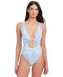 Sanctuary In The Meadow V-Wire One Piece Swimsuit SAIT25296 Blue Multi L