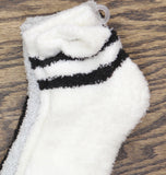 Cuddl Duds 3-Pack Womens Fuzzy Lounge Ankle Socks Black  / Gray / White 4-10