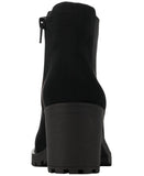 Sun + Stone Womens Morghan Lug Sole Block Heel Booties Black Microsuede 8M