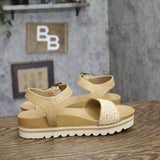 Bearpaw Orion Platform Sandals 1009137110 Natural Brown 9M