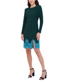 Vince Camuto Womens Lace-Hem Bodycon Dress VC4M5614 Hunter Green 14
