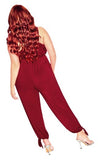 CCX by City Chic Womens Trendy Plus Size Knot Hem V Faux Wrap Jumpsuit Red 20W