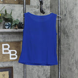 Bleeker & McDougal Colorblock Sleeveless Knit Blouse Shirt Top Blue / Black