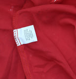 Ny Collection Roll Tab Sleeve Button Down Metallic Foil Blouse Top Glowdot Red L
