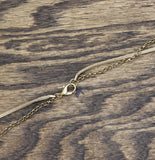 Fringe Tassel Pendant Necklace with Faux Leather Cord Tan Brown / Blue Multi 28"