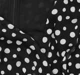Tommy Hilfiger Chiffon Polka-Dot Sheer Short Sleeved Midi Dress Black / Cream 12