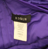 B. Darlin Halter-Tie Taffeta Gown with Ruched Bodice 932X423 Purple 7/8