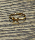 Butterfly Solid Dainty Fashion Costume Adjustable Ring Gold Yellow 7