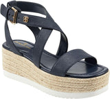 Bandolino Womens Major 3 Platform Sandals BNMAJOR3 New Luxe Navy Blue 7.5M