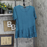 DG2 by Diane Gilman Womens Crossover Peplum Shirt Blouse Top 731912 Green XL