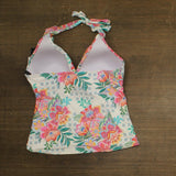 La Blanca Womens Rivera Resort Halter Goddess Tankini Swim Top White Multi 14