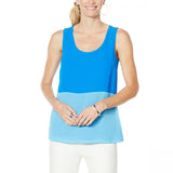 Colleen Lopez Womens Mixed Media Tank Top 698386 Sapphire / Light Blue XS