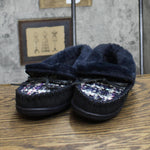 Charter Club Damask Dorenda Suede Cozy Moccasin Slippers Navy Boucle Blue 8M