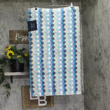 Orion Rectangle Geometric Bath Rug Blue Multi 20x32