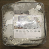 Jla Home Lisette 14-Pc. Damask Jacquard Comforter Set Bedding Silver Gray Queen