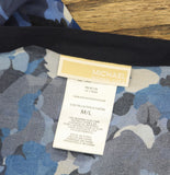 Michael Michael Kors Camo Garden Caftan Cover Up Woven New Navy Blue Multi M/L