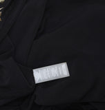 Tommy Hilfiger Ruched-Waist Tie Sash Jersey Knit Fit Flare Dress Black / Gold 10