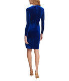 Calvin Klein Womens Velvet Bar Wrap Dress CD4V132R Saphire Blue 12