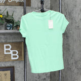 A New Day Womens Short Sleeve Ribbed T-Shirt Tee 1666dda492f5c6 Green M