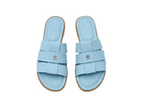 Tommy Hilfiger Triple Strap Slide Open Toe Flat Sandals Light Denim Blue 7M
