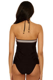 Trina Turk Bougainvillea Reversible Halter Neck Tankini Top Black Multi 12