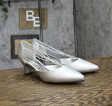 Easy Street Womens Moonlight Dress Pump Heels MOONLIGHT Silver Satin Gray 8.5W