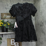 Aqua Womens Lace Puff Sleeve Mini Dress IDM12303 Black S