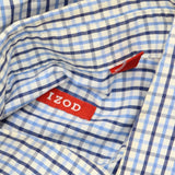 Izod Mens Button Up Long Sleeve Shirt 166a075740e26c Blue Plaid XL