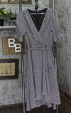 Tommy Hilfiger Short Sleeve Smocked Surplice Dress Black / Ballerina Pink 8