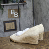 Bandolino Womens Nuri Peep Toe Platform Wedge Sandals Cream Off White 8.5M